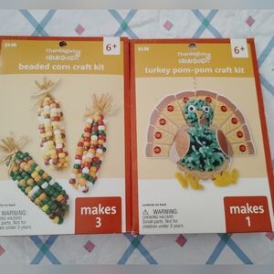 Thanksgiving Creatology Beaded Corn and Turkey Pom-Pom Kits 1 Of Each Kit New